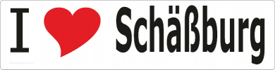 Aufkleber "I love Schäßburg" lang 