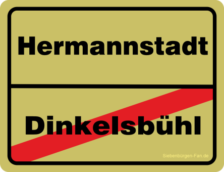 Aufkleber Ortsschild Dinkelsbühl-Hermannstadt 